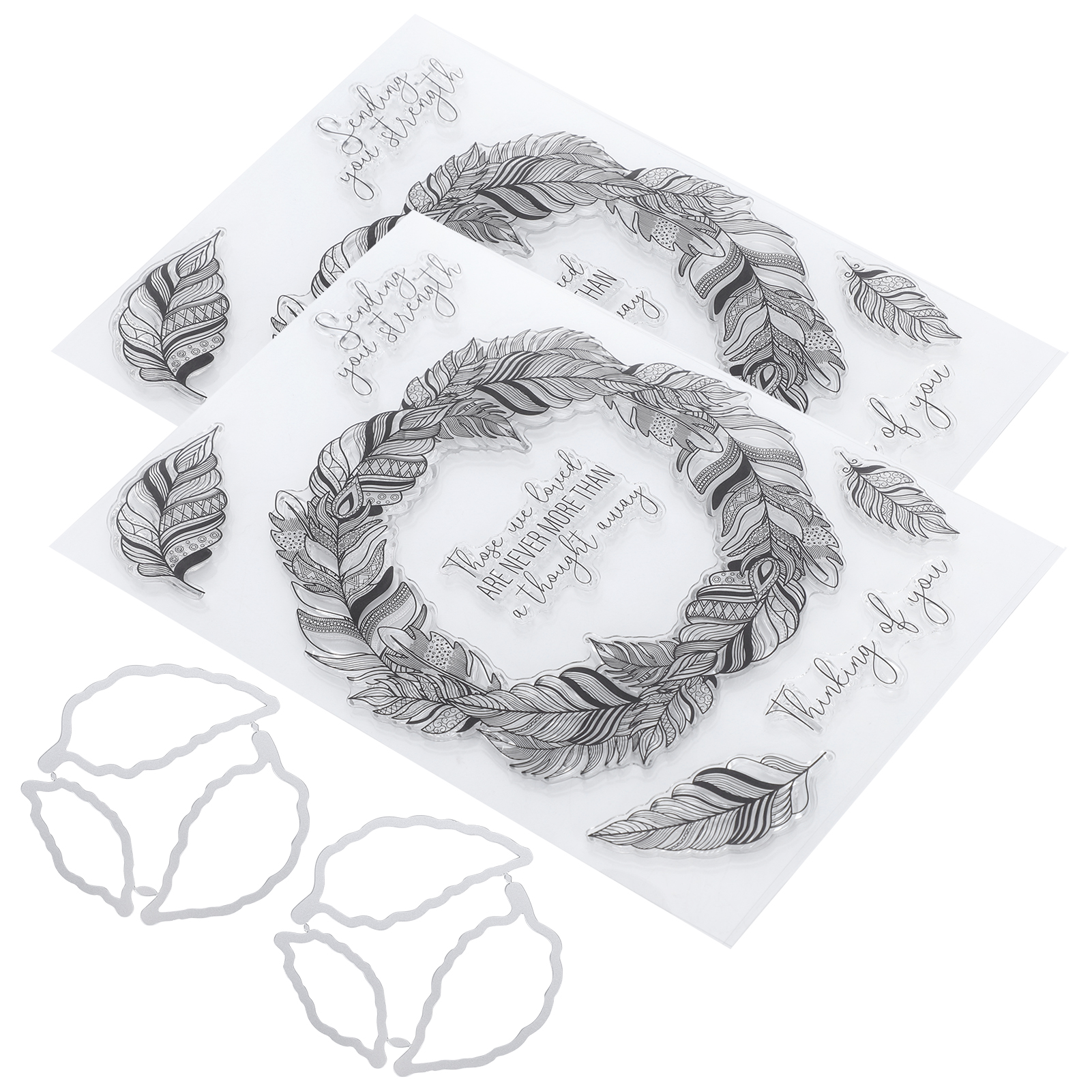 2 Juegos De Sellos Transparentes Con Forma De Pluma, Accesorios De Decoración Para Cuadernos Hechos A Mano