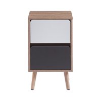 Pandalino - Velador Margot - Diseño Nórdico Minimalista, 2 Cajones