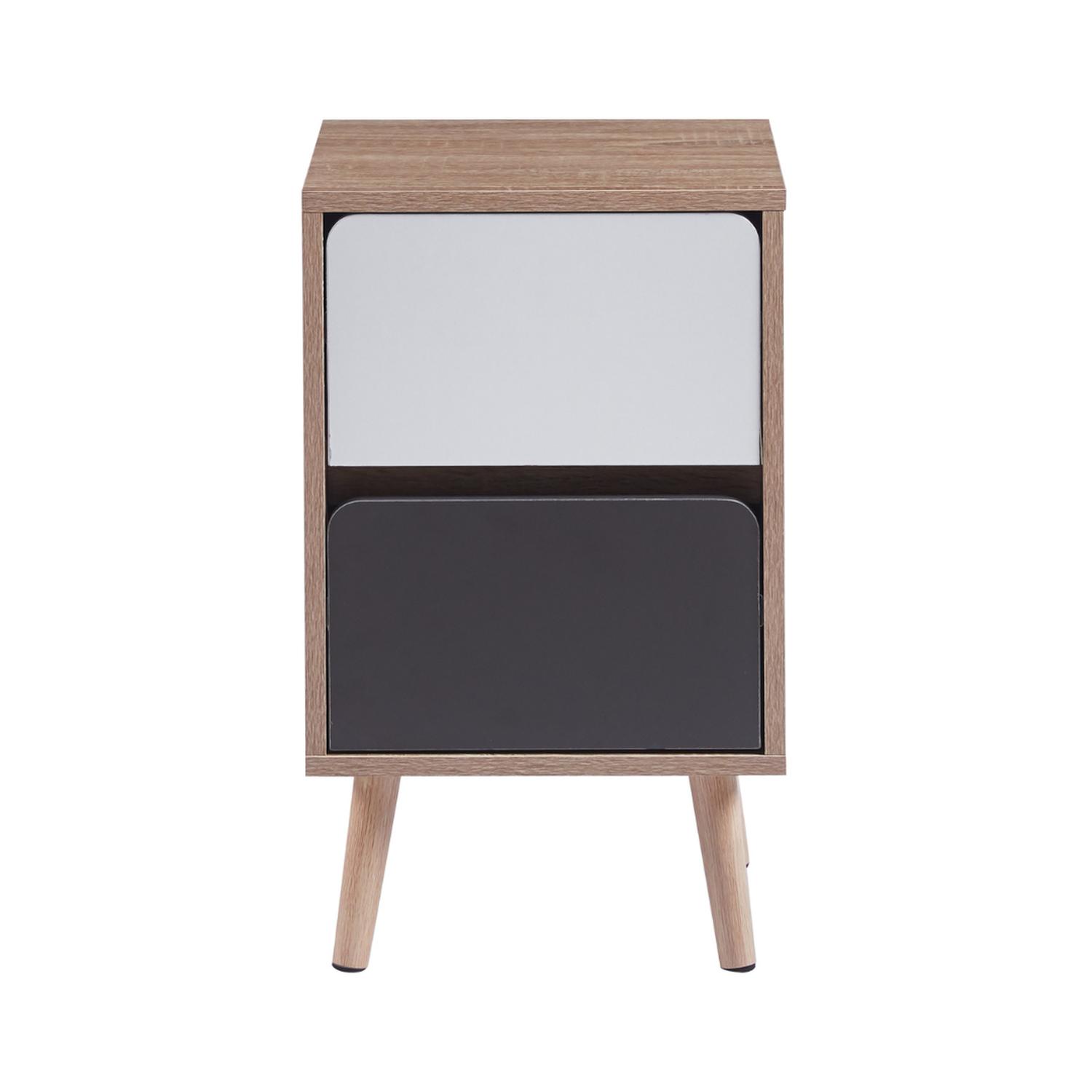 Pandalino - Velador Margot - Diseño Nórdico Minimalista, 2 Cajones