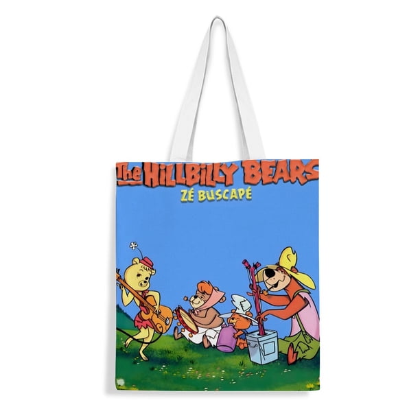 The Hillbilly Bears Bolso de tela con estampado de lienzo para mujer, bolsa de compras reutilizable y estética, con cremallera interior, regalo para mujer,40*45cm.