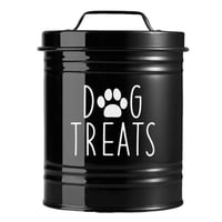 Ioensy - Contenedor Portátil Para Almacenar Comida Para Perros, Sellado, Asa De Metal Resistente, Frasco Para Mascotas De 54 Oz, Color Negro