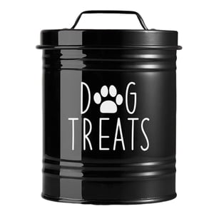 Ioensy - Contenedor Portátil Para Almacenar Comida Para Perros, Sellado, Asa De Metal Resistente, Frasco Para Mascotas De 54 Oz, Color Negro