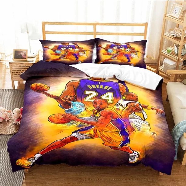 v125 Bed Sheets American Basketball Star No. Bedding Set,Duvet Cover Bed Set Quilt Cover Pillowcase,King Queen Twin Size Boys Girls Adults 3-Piece Bedding Set (1 Duvet Cover + 2 Pillow Shams) Bed She