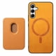 thumbnail image 1 of Funda de Cuero Magnética con Tarjetero para Samsung Galaxy A55 Cubierta Delgada Amarillo, 1 of 5