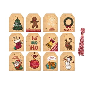 Bothyi - Etiquetas Navideñas Bolsas Etiquetas Para Envolver Etiquetas Colgantes Para Paquetes Fiesta Navideña Caqui