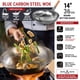 thumbnail image 3 of Wok YOSUKATA de acero al carbono con fondo redondo, 14 pulgadas, para saltear, 3 of 8