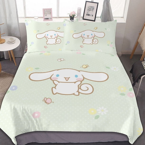 Cinnamoroll Duvet Cover Set 3-Piece Bedding Set Soft Warm And Comfortable Soft Bed Set for Bedroom All Season