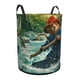 thumbnail image 2 of Paddington en Perú Cesta de lavandería de gran capacidad redonda con asa, bolsa para ropa sucia plegable, almacenamiento para dormitorio, baño y lavadero 44x35 cm, 2 of 6