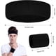 thumbnail image 4 of Juego de 3 muñequeras deportivas para hombre y mujer, de tela de rizo que absorben la humedad, suaves para hacer ejercicio, tenis y baloncesto (negro), 4 of 7