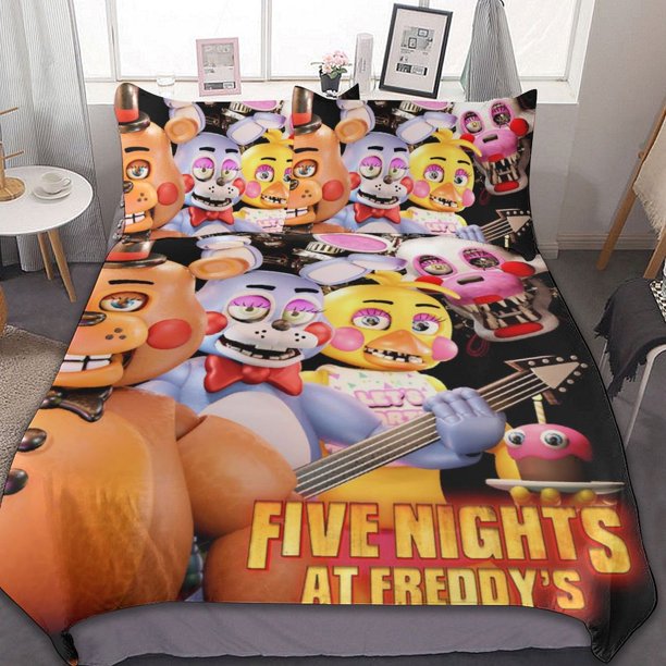 Five Nights at Freddy 3-Piece Bedding Set Warm And Comfortable Soft Duvet Cover Bed Set for Boys Girls Kids Adult Bedroom All Season