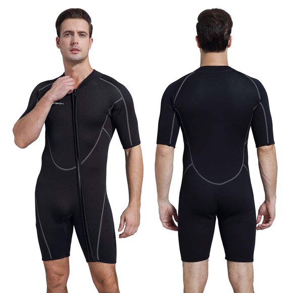 Traje de buceo Seaskin para hombre, corto, 3 mm, cuerpo entero, 3/2 mm
