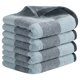 thumbnail image 1 of REGALWOVEN Juego de Toallas Decorativas de Mano a Cuadros para Baño 14" x 28", Toallas de Algodón Suaves y Absorbentes para Spa, Baño, Gimnasio, Cocina Gris y Azul Claro a Cuadros 4 Piezas, 1 of 7