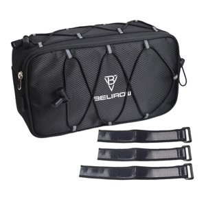 Ioensy - Bolsa Para Manillar De Bicicleta, Reflectante, Con Cordón Elástico, Color Negro, 4,3 L