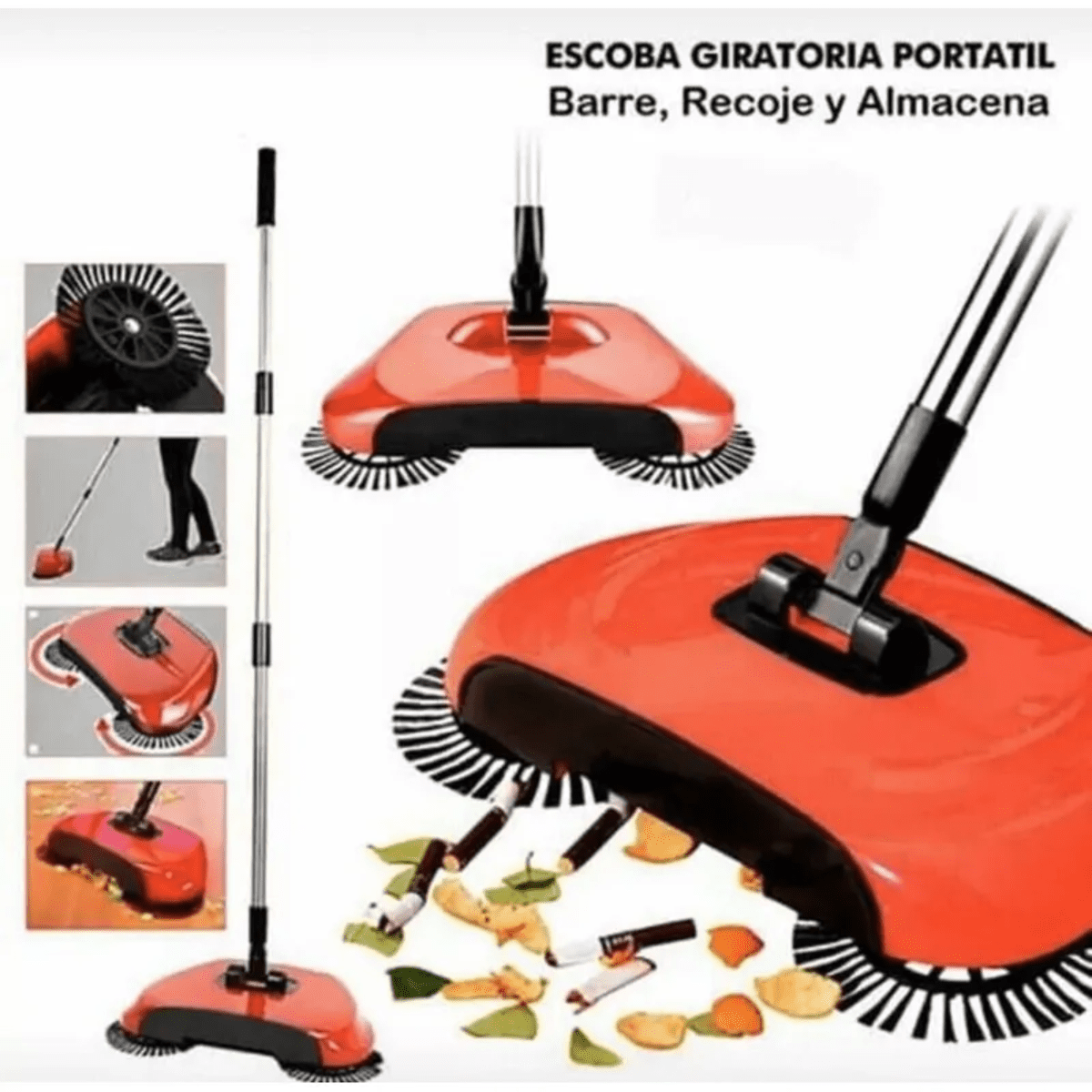 Movi - Escoba Aspiradora Y Barredora Manual 3 En 1