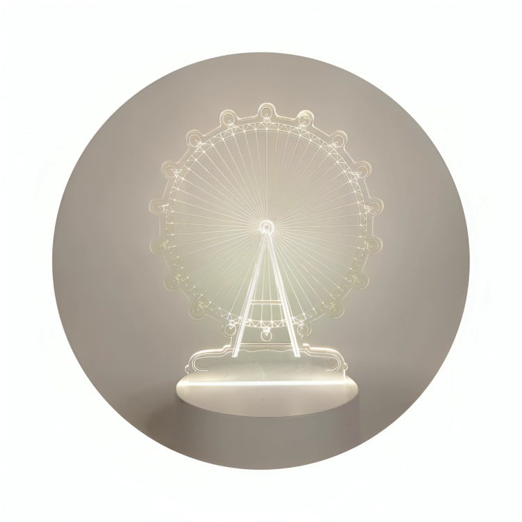 Genérico - Lámpara Led De Mesa 3d Usb Luz Rueda Fortuna