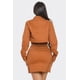 thumbnail image 2 of Conjunto De 3 Piezas De Algodón Con Cuello En V Profundo Chaqueta Corta De Manga Larga Y Falda Elegante Marrón (para Mujer), 2 of 5
