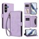 thumbnail image 1 of Funda Cartera Mariposa para [Samsung Galaxy S25 Plus] con Soporte y Cremallera Morado claro, 1 of 6