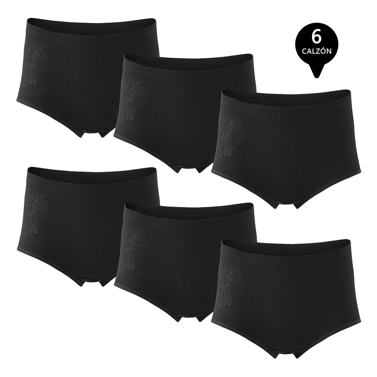 Giovacchino - Pack De 6 Calzones Tiro Alto Algodón Mujer