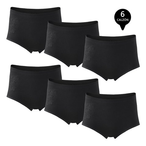 Giovacchino - Pack De 6 Calzones Tiro Alto Algodón Mujer
