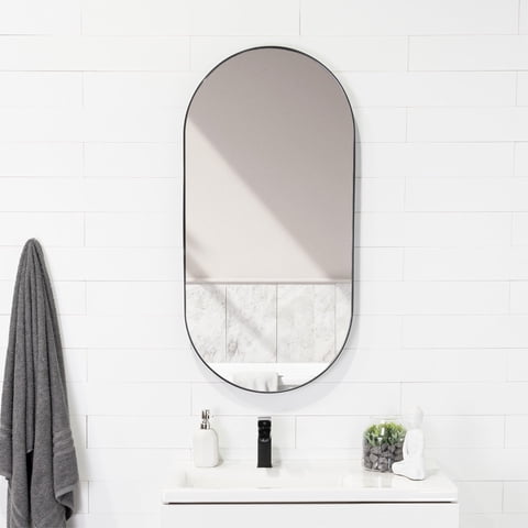 Tuhome - Espejo Lukman Rectangular Marco Metalico 100X50X3,5 Cm