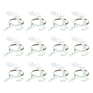 Magideal - 12 Anillos De Servilleta De Alce Para Mesa De Cena, Exquisitas Hebillas Rústicas Para Servilletas De Navidad Para Decoración De Fiestas, Bodas Y Acció Plata