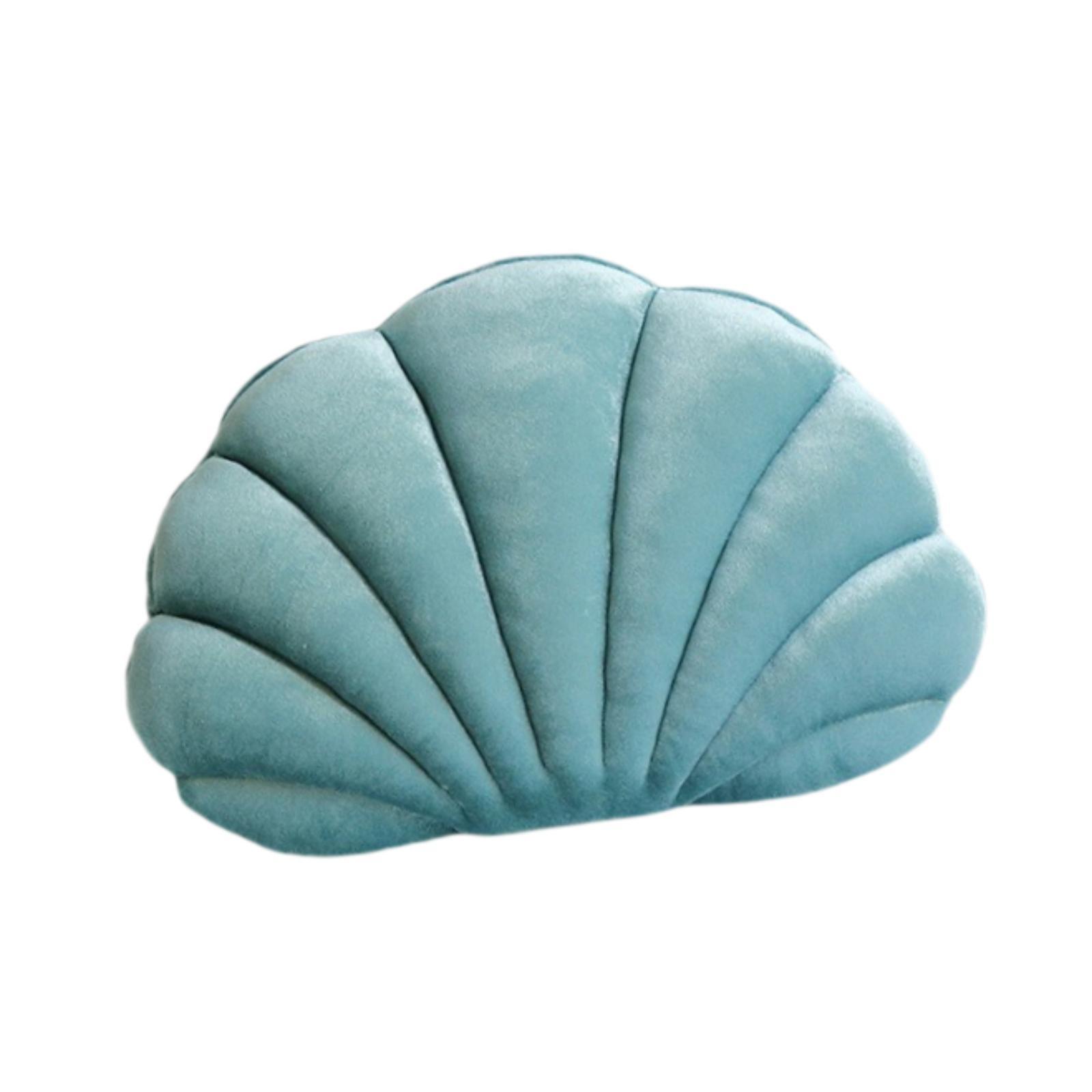 Bothyi - Almohada De Felpa Con Forma De Concha Marina Con Temática Oceánica Rellena De Algodón Pp Para Silla, Color Azul