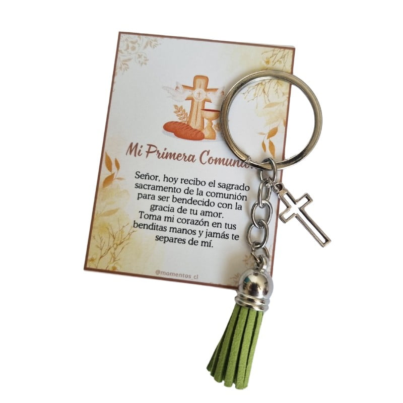 Chiquillos.cl - Recuerdos Encintados Primera Comunion Tarjetas + 12 Llaveros