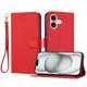 thumbnail image 1 of Funda Cartera para iPhone 16 Tarjetero Soporte Magnético y Correa Rojo, 1 of 5