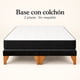 thumbnail image 3 of Base de Cama 2 Plazas con Colchón Híbrido 22 cm Tapizada en Felpa Negra 150 x 190 cm, 3 of 8