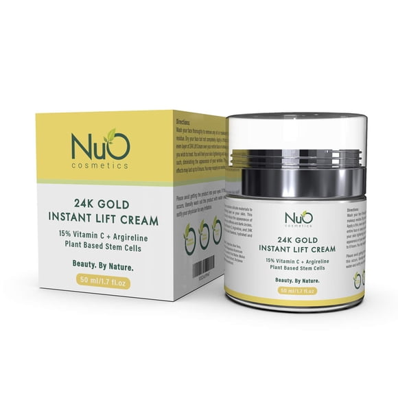 Crema de estiramiento facial NuOrganic, 24 K, instantánea, 50 ml, antienvejecimiento, vegana