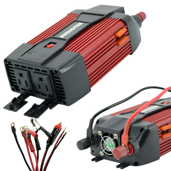 Inversor de corriente AUDIOTEK 900 W DC 12 V a AC 110 V con puertos USB