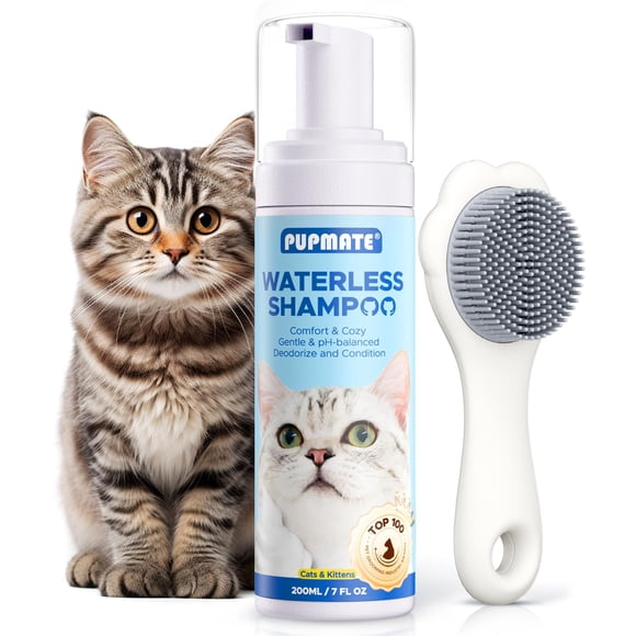 Champú Sin Agua Para Gatos Sin Enjuague Con Cepillo 200 Ml