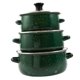 thumbnail image 5 of Olla De Esmalte De 3 Piezas Con Tapa, Resistente, Para Cocinar A Fuego Lento, Para Uso Doméstico O Restaurante, Color Verde, 5 of 5