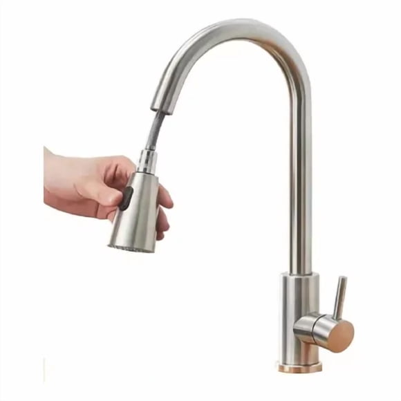 Llave Monomando Lavaplatos Extensible Profesional Niquel Gris