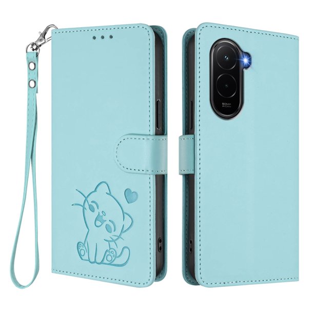 Xiaomi POCO M7 4G Funda Billetera con Ranuras para Tarjetas, Verde Claro