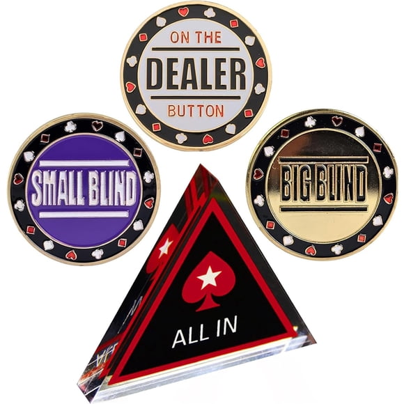 Set De Póker Botón De Dealer De Metal Ciega Grande Y Ciega Pequeña