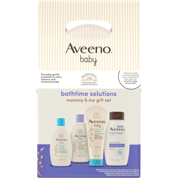 Set Baño Aveeno Baby 4 Piezas Hipoalergénico Lavanda