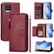 thumbnail image 1 of Funda tipo cartera para REALME 8 4G con bolsillo con cremallera, tarjetero, soporte, correa para la muñeca y tapa de cuero Rojo, 1 of 5