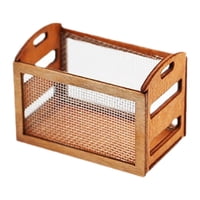Magideal - Mini Cesta De Madera Para Casa De Muñecas, Muebles De Juguete, Estante De Almacenamiento De Simulación, Accesorios Para Decoración De Baño Y Jardín,