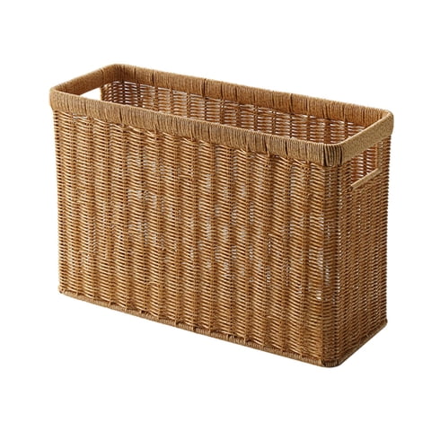 Magideal - Revistero Tejido,Soporte Para Periódicos,Cesta Rústica,Soporte Para Archivos Tejido,Cesta De Almacenamiento Tejida Para Gabinetes De Hogar De Sala De Marrón Claro