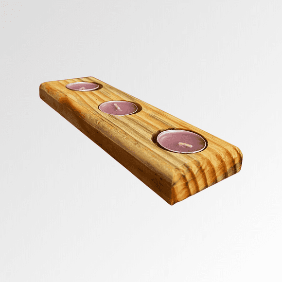 Portavelas Porta Vela Nórdico Natural + Pack 6 Velas Surtidas