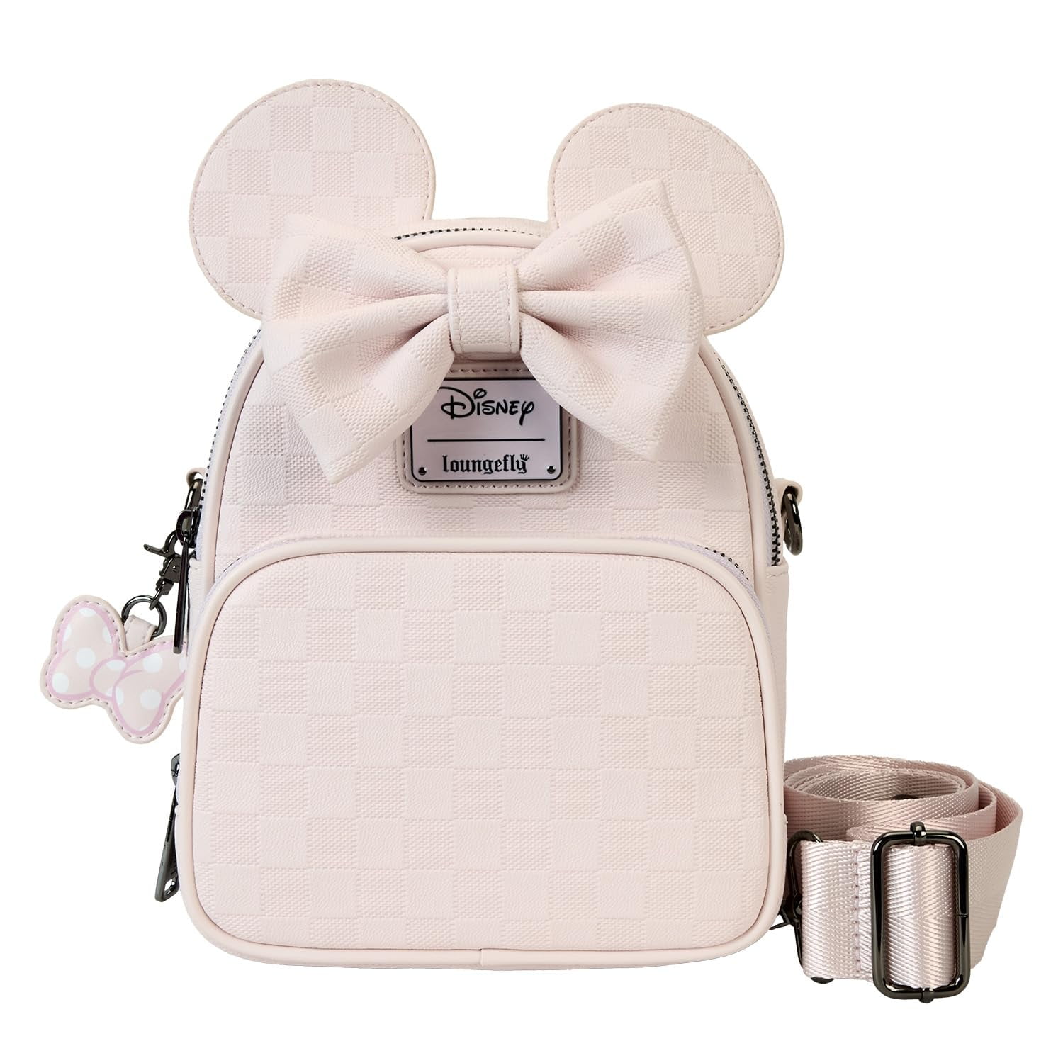 Bolso Loungefly Minnie Mouse Con Textura A Cuadros Convertible