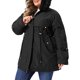 thumbnail image 4 of Abrigos de Trinchera para Mujer Talla Grande de Agnes Orinda con Cintura de Cordón, Cremallera, Rompevientos para Lluvia, Capucha Desmontable, Chaquetas de Invierno con Bolsillo 3X Negro, 4 of 6