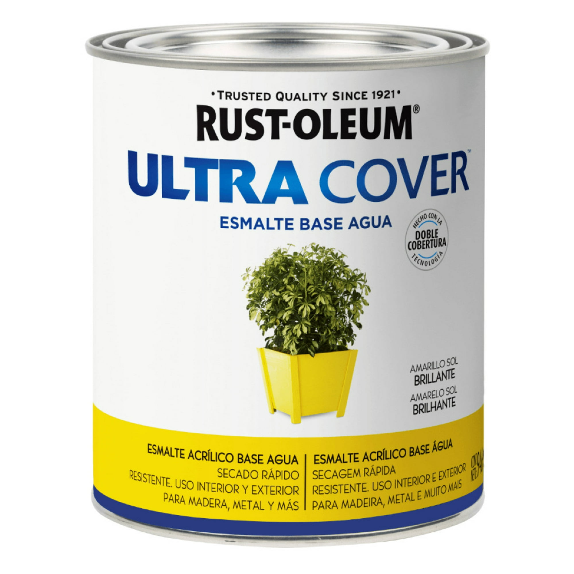 Rust Oleum - Esmalte Al Agua Ultra Cover 946ml Amarillo Sol Brillante