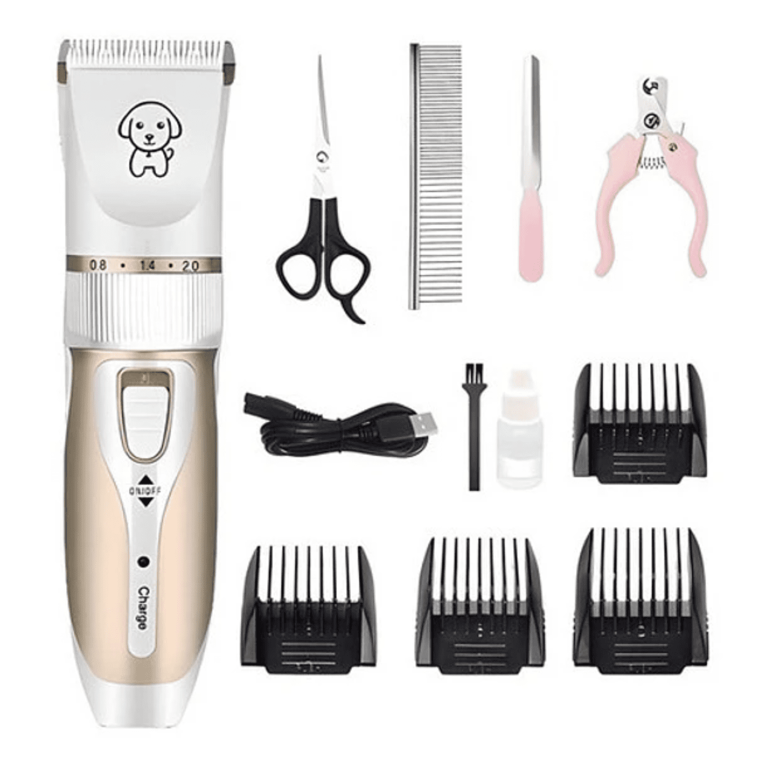 Crusec - Máquina De Cortapelos 12 Piezas Para Perros Y Mascotas