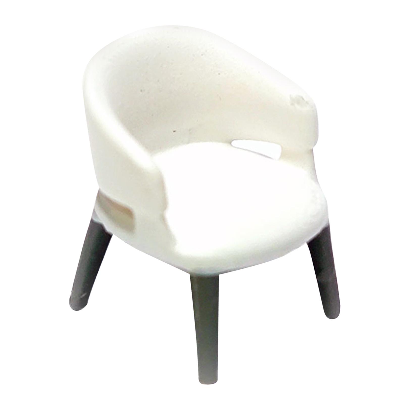 Bothyi - 1/87 Sillas Pequeñas Para Decoración De Mesa De Arena Decoración De Escenas En Miniatura Blanco