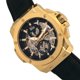 thumbnail image 3 of Reloj REIGN Commodus Automatic Skeleton en piel dorada/negra, 3 of 4