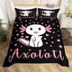 thumbnail image 1 of Cartoon Axolotl Cute Sea Animal Reptile Bedding Set Boys Girls Duvet Cover Pillowcase Bed Kids Adult, 1 of 5