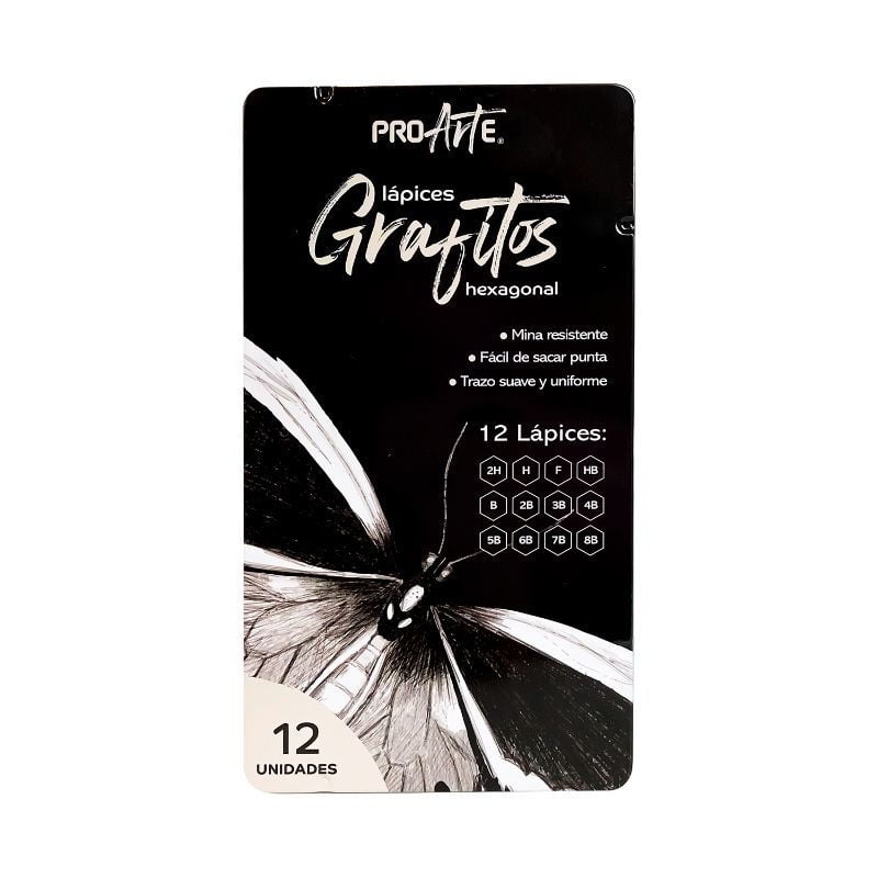 Lápiz Grafito Dibujo 12 Unidades Proarte