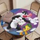 thumbnail image 5 of Silvestre Y Piolín theme Fitted Round Tablecloths Elastic Edged Table Covers Waterproof Table Cloth For Kitchen Holiday Party Tables Decor 150cm, 5 of 6